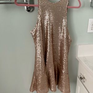 Free people Liquid shine rose gold sequin mini xs